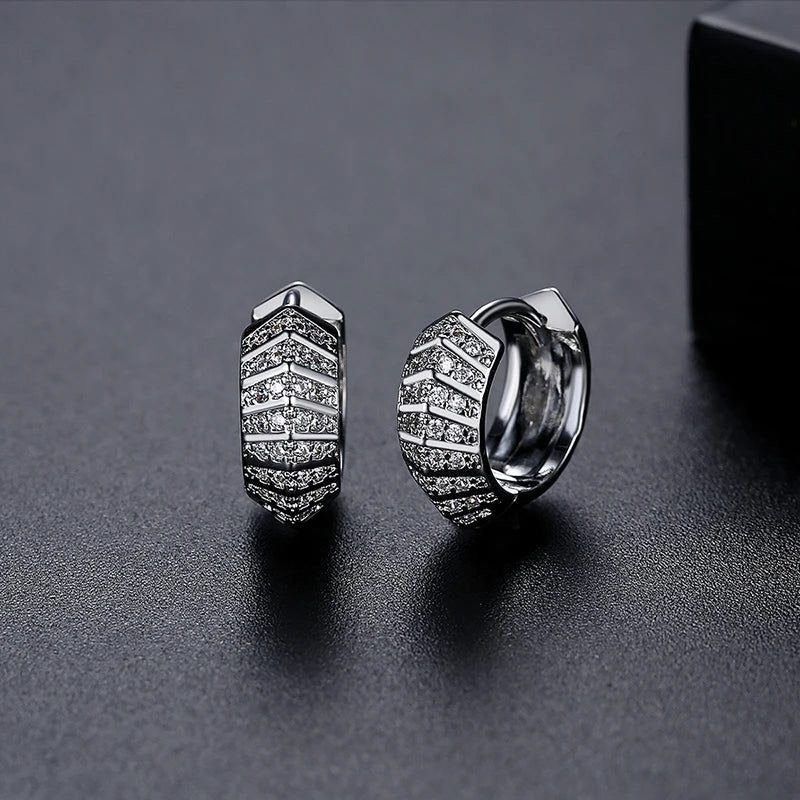 CZCITY Woman Vendor Diamond Golden Hip Hop Chunky Japan 90S Man Dangle Cubic Iced Out Hoop Earring