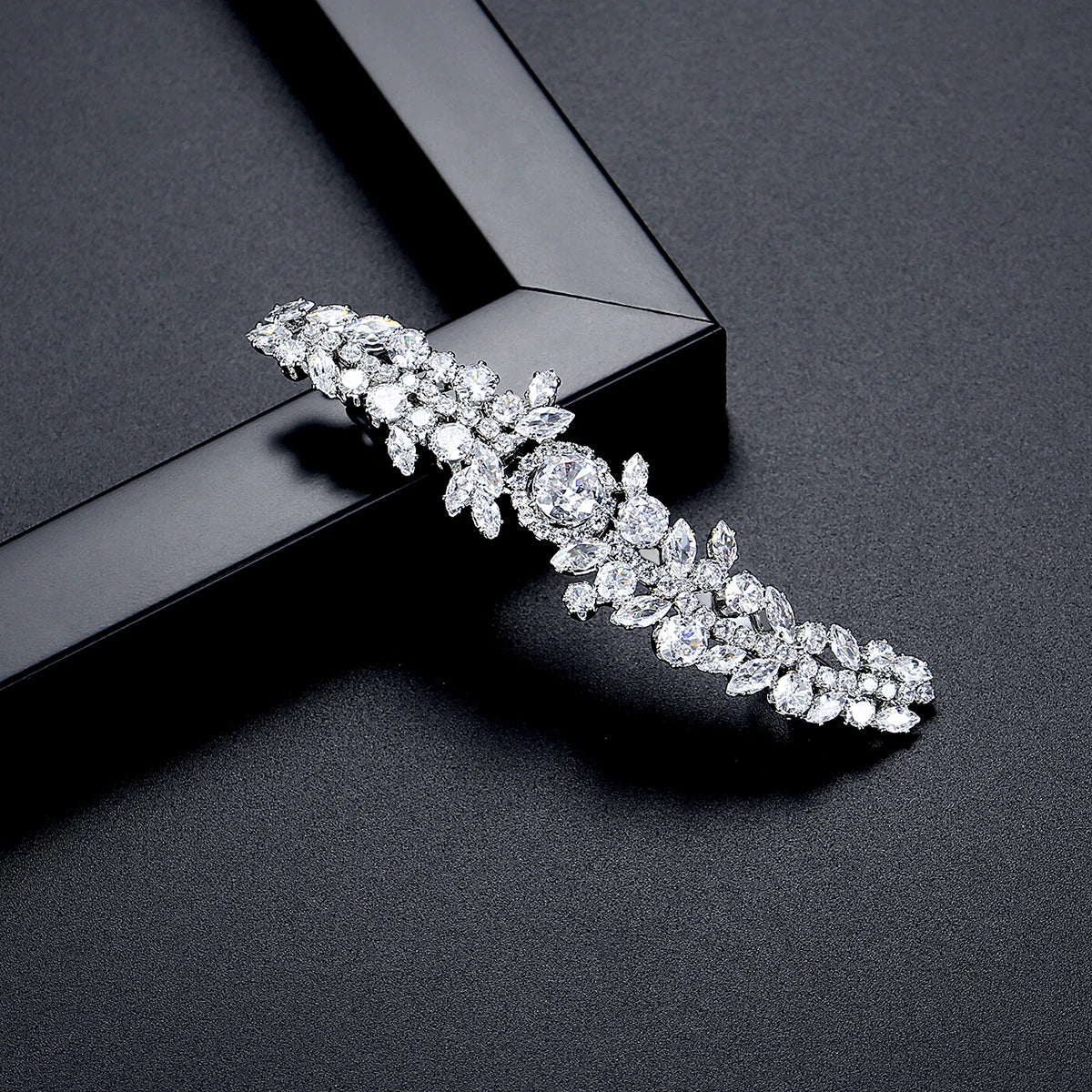 LUOTEEMI Fashion Brass Parts Zircon Stone Girls French Pin Jewelry for Hair Party Jewelry Hair Clips Wedding Gifts