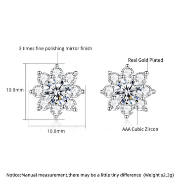 CZCITY Fashion Wholesale a AA Cubic Zircon Flower Cute Stud Earrings Diamond Female Wedding Party Stud Earrings for Women