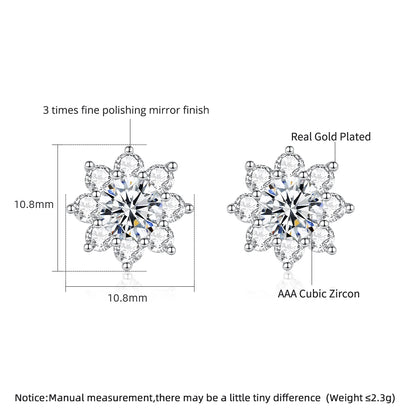 CZCITY Fashion Wholesale a AA Cubic Zircon Flower Cute Stud Earrings Diamond Female Wedding Party Stud Earrings for Women