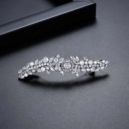 LUOTEEMI Fashion Brass Parts Zircon Stone Girls French Pin Jewelry for Hair Party Jewelry Hair Clips Wedding Gifts