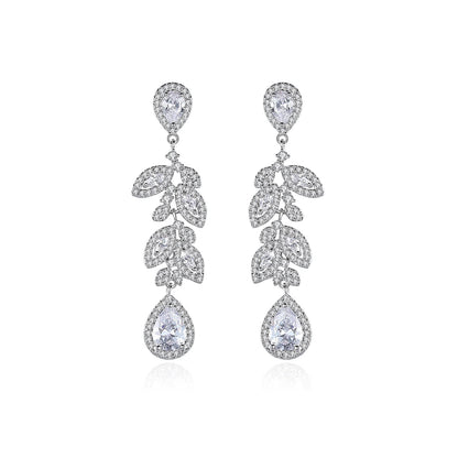 Cubic Zirconia Zircon Drop Woman Statement Fashion  Earing for Wedding Bridal Earring
