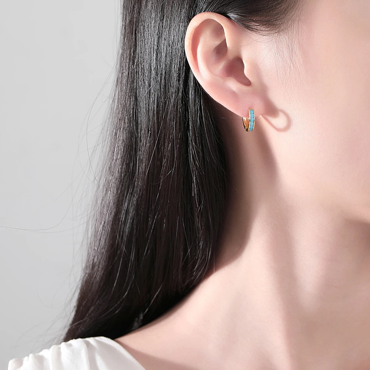CZCITY Modern Elegant European Fashion Earing Designer Minimalistic Hot Sale Turquoise Earring Woman