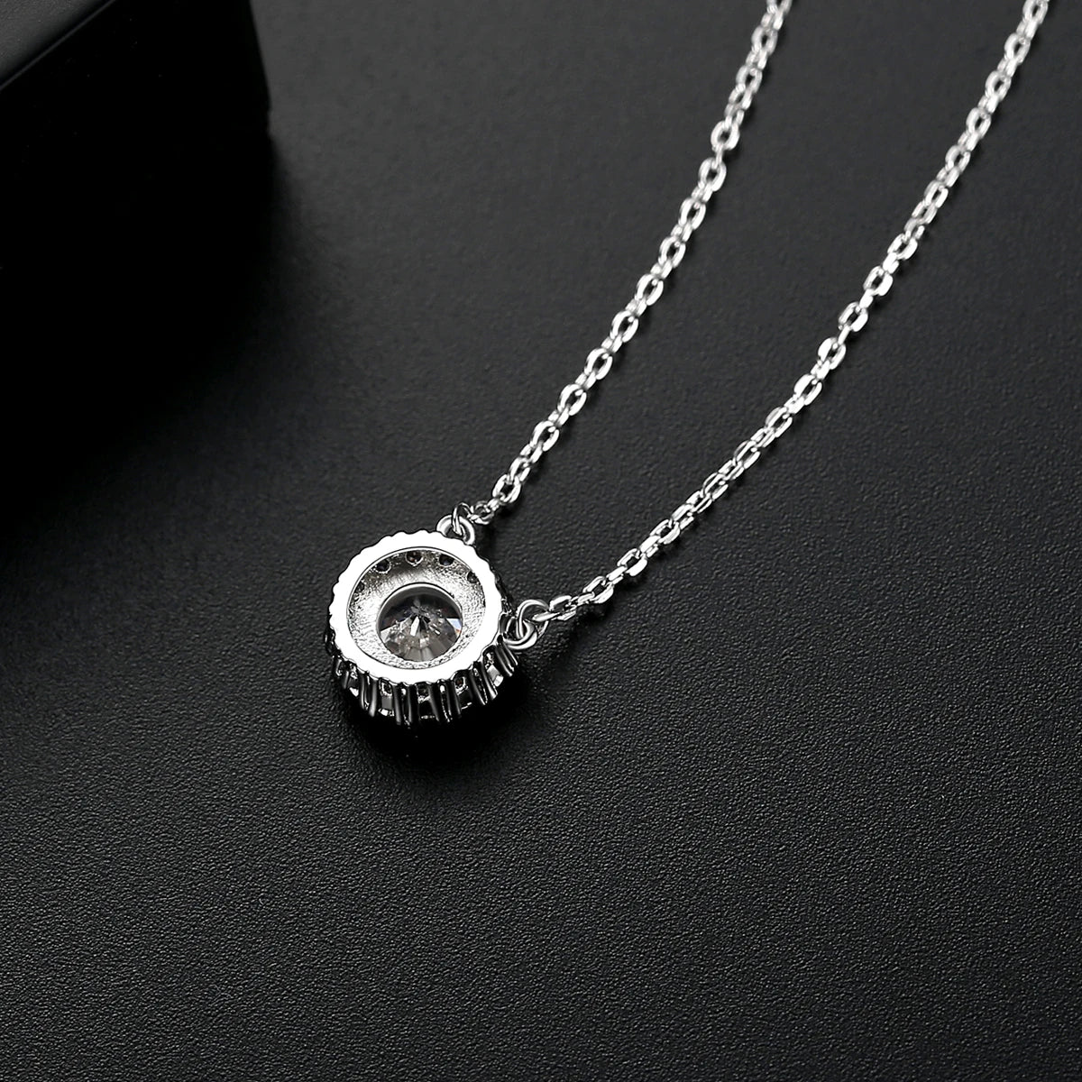 CZCITY Fashion Round Cut Cubic Zirconia CZ Stone Necklace for Couple Love Jewelry Gift