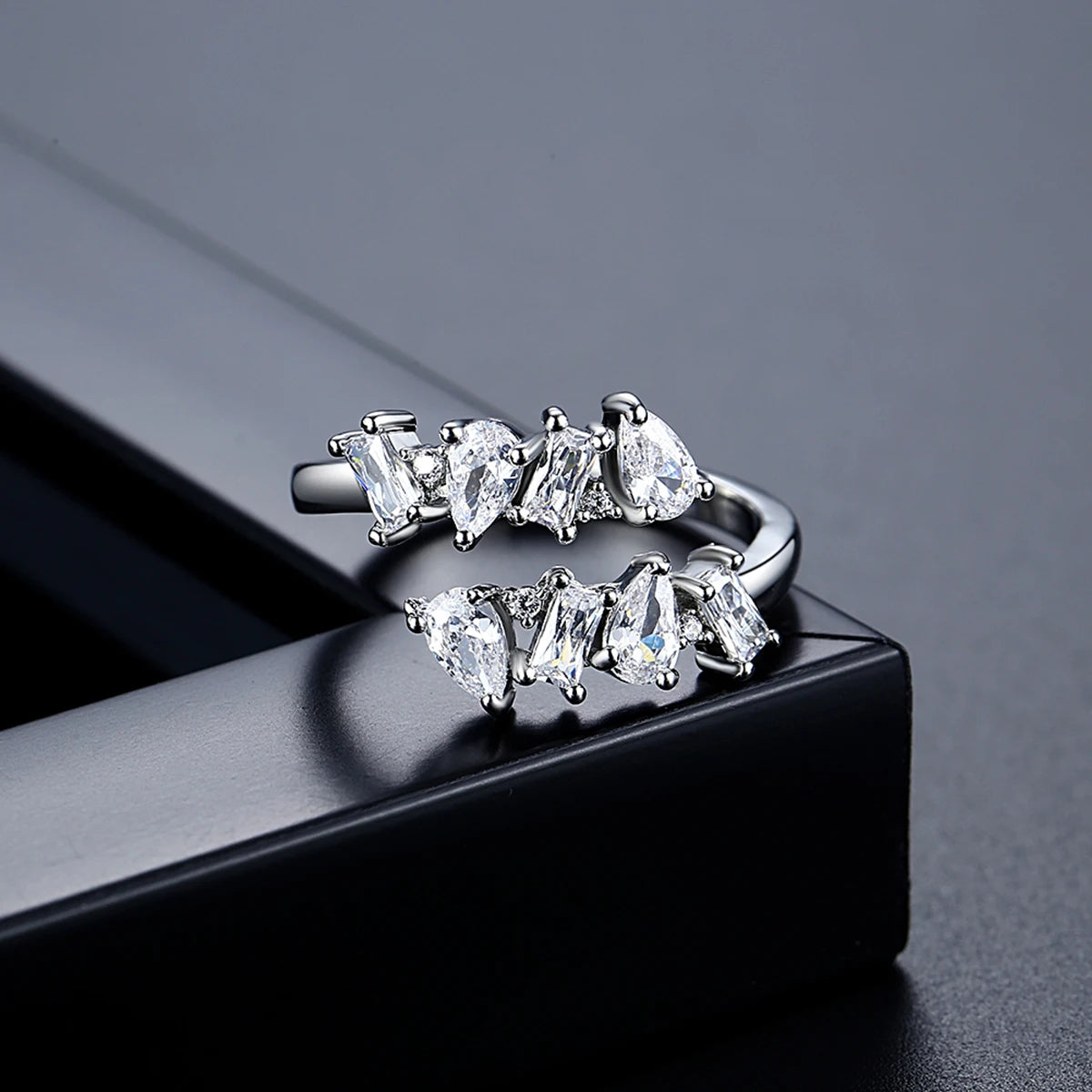 LUOTEEMI Cubic Zirconia Trendy Fashion Jewelry Adjustable Finger Ring for Girls High Quality Women Jewelry Factory Wholesale
