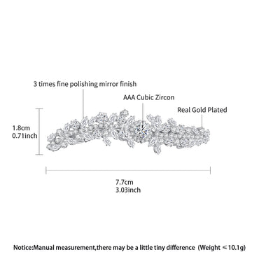 LUOTEEMI Fashion Brass Parts Zircon Stone Girls French Pin Jewelry for Hair Party Jewelry Hair Clips Wedding Gifts