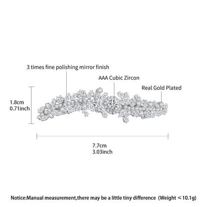 LUOTEEMI Fashion Brass Parts Zircon Stone Girls French Pin Jewelry for Hair Party Jewelry Hair Clips Wedding Gifts
