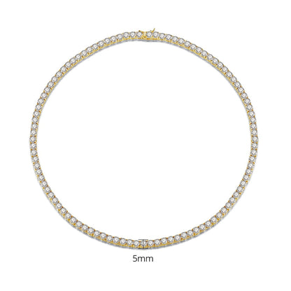 5mm Tennis Chain Diamond Necklace Iced Out Hip Hop Golden Tennis Chain Bling CZ Necklace