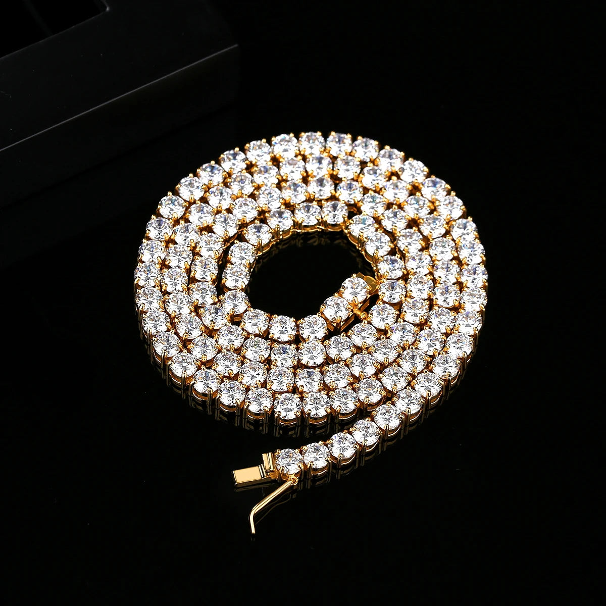 5mm Tennis Chain Diamond Necklace Iced Out Hip Hop Golden Tennis Chain Bling CZ Necklace