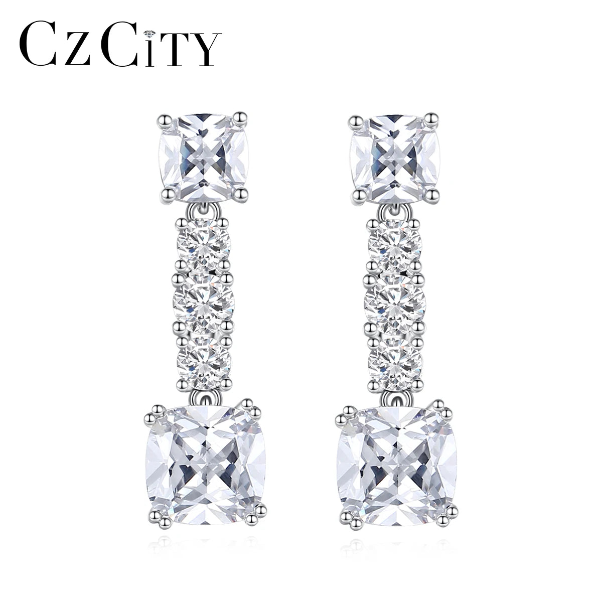 LUOTEEMI Elegant Women Cubic Zirconia Fashion Drop Earrings Ready to Ship CZ Jewelry for Women Low MOQ Free Shipping Earrings