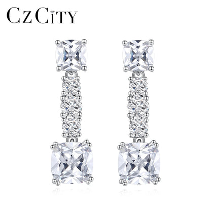 LUOTEEMI Elegant Women Cubic Zirconia Fashion Drop Earrings Ready to Ship CZ Jewelry for Women Low MOQ Free Shipping Earrings