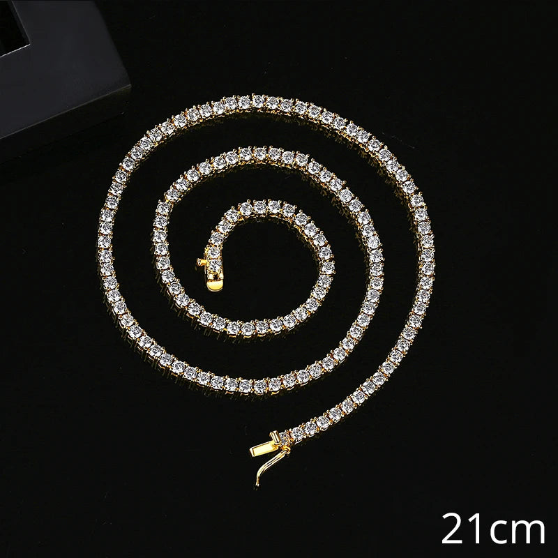 Trendy Luxury Women 18K Gold Plated Hiphop 3MM Cubic Zirconia Tennis Ice Out Hip Hop Bracelet for Men