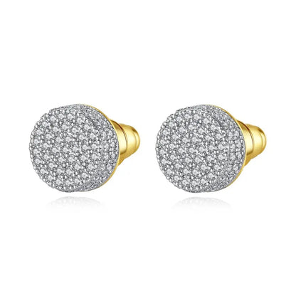 CZCITY Double Gold Plating High Quality Ear Stud Small Cubic Zirconia Hop Hop Stud Earrings for Men