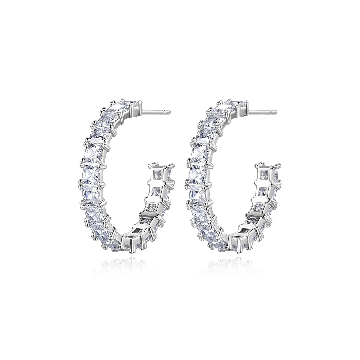 Lady Earing Jewelry New Fashion Large Geometric Bling Out Big Circle Woman Huggie Hoop Earring