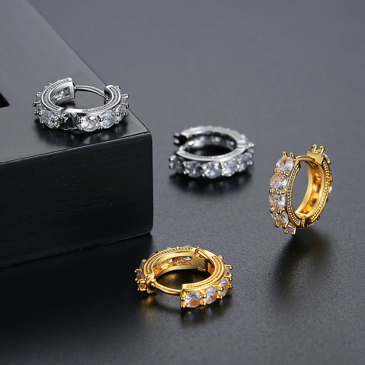 CZCITY Earring Cubic Zirconia Woman Jewelry Zircon Fashion Cute Lady Elegant Wholesale Small Round Earings