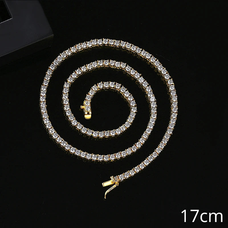 Trendy Luxury Women 18K Gold Plated Hiphop 3MM Cubic Zirconia Tennis Ice Out Hip Hop Bracelet for Men
