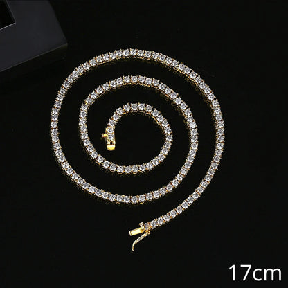 Trendy Luxury Women 18K Gold Plated Hiphop 3MM Cubic Zirconia Tennis Ice Out Hip Hop Bracelet for Men