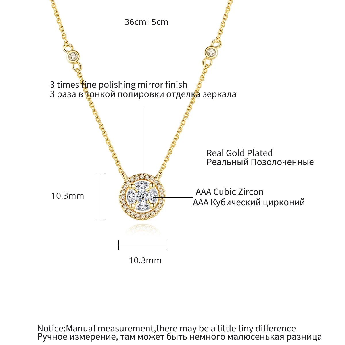 CZCITY Trendy Dainty Chains Necklace Cubic Zircon Womens Necklaces 2026 18K Gold Plated Charm Pendant