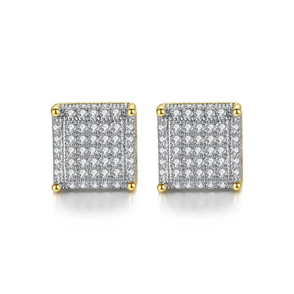 New Arrival Hip Hop Simple Square Earrings 3A CZ Stone Earrings for Men Women Punk Jewelry Wholesale