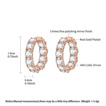 CZCITY New Design Classic Round Full of CZ Cubic Zirconia Trendy Korean Fashion Elegant Hoop Earings