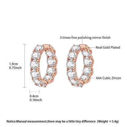 CZCITY New Design Classic Round Full of CZ Cubic Zirconia Trendy Korean Fashion Elegant Hoop Earings
