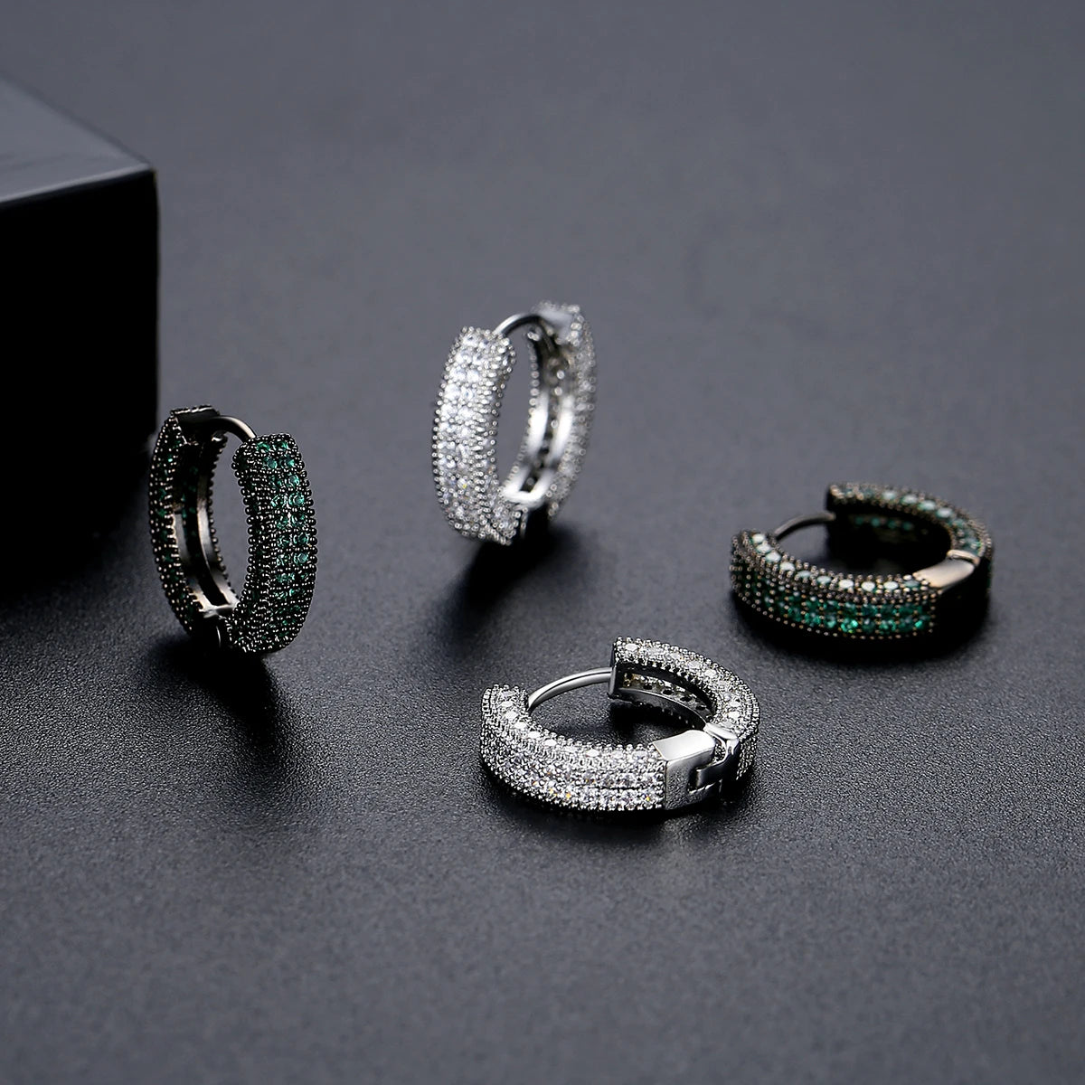 CZCITY Hiphop Hoop Earing Brazilian Dainty Designer Zirconia European Earring for Man and Women Punk Huggies