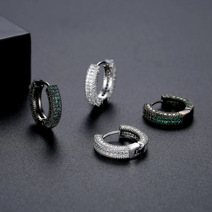 CZCITY Hiphop Hoop Earing Brazilian Dainty Designer Zirconia European Earring for Man and Women Punk Huggies