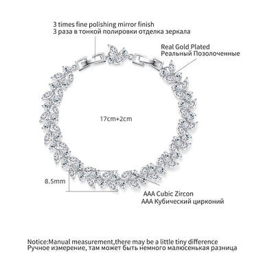 Leaf Bracelet with Charms for Woman Girls Femmes Charms Adjustable Woman Accessories 2021 CZ Bracelet