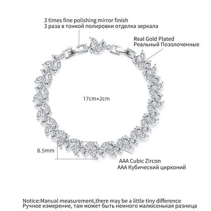 Leaf Bracelet with Charms for Woman Girls Femmes Charms Adjustable Woman Accessories 2021 CZ Bracelet