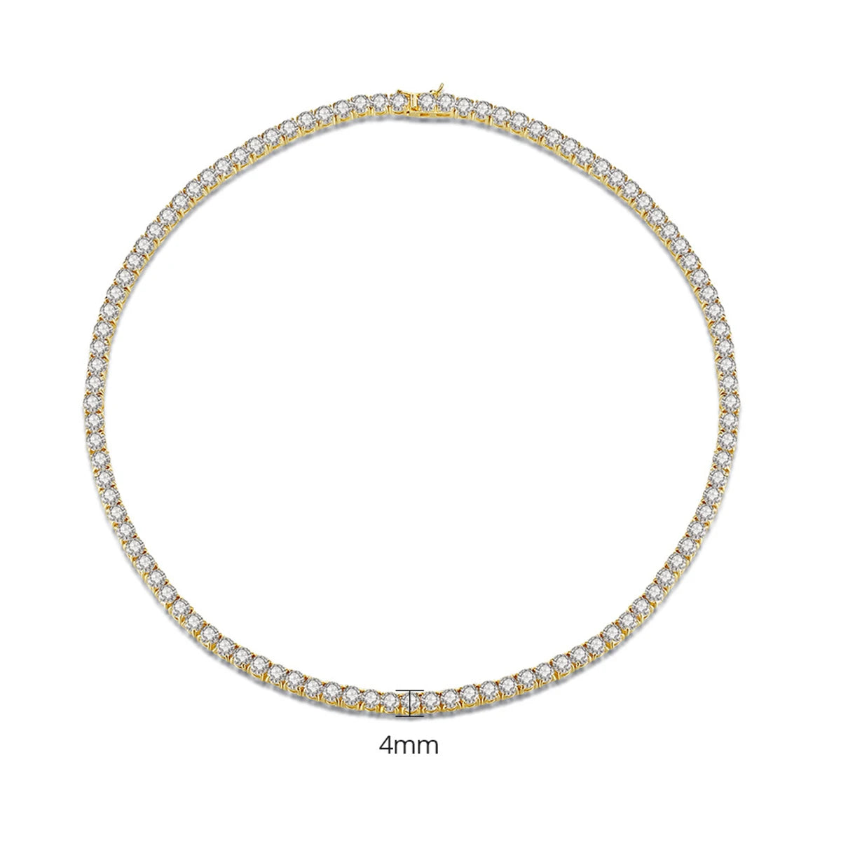 4mm Hiphop Jewelry Men Chain Tennis Chain Diamond Necklace Iced Out CZ Cubic Zirconia Tennis Necklace