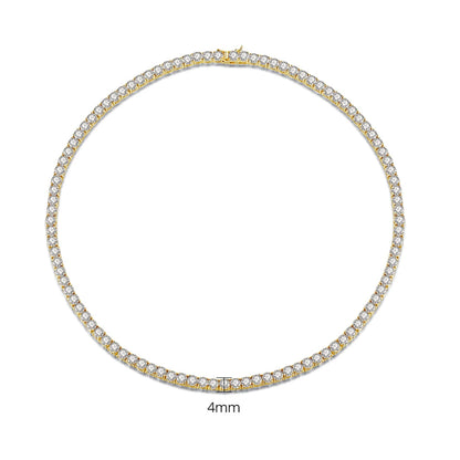 4mm Hiphop Jewelry Men Chain Tennis Chain Diamond Necklace Iced Out CZ Cubic Zirconia Tennis Necklace
