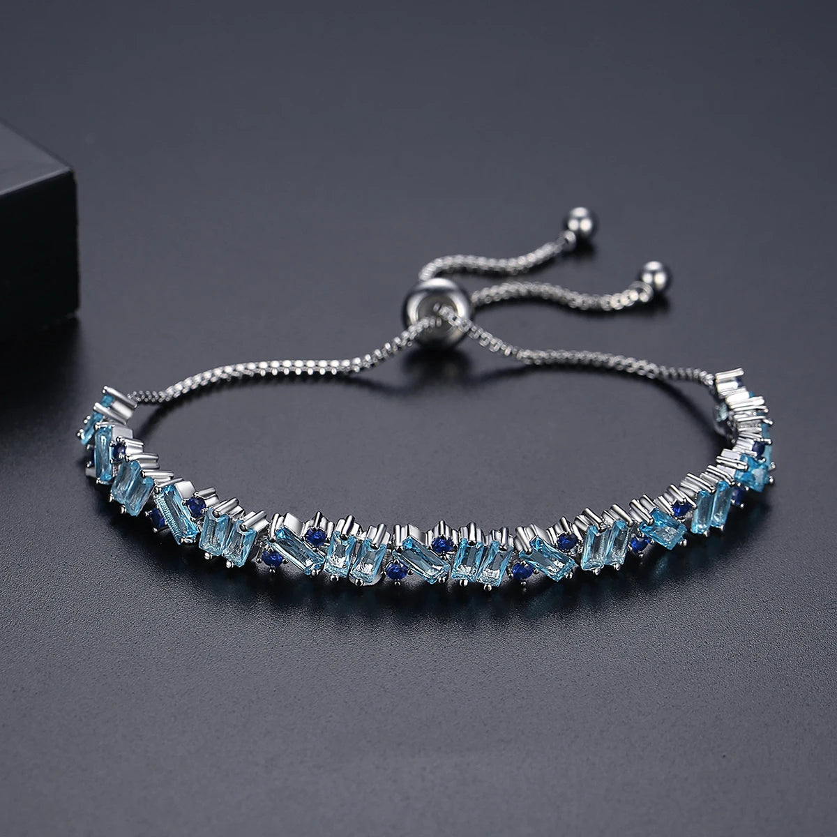 CZCITY New Trendy Fashion  Irregular Cubic Zircon Adjustable Slide Bracelet Multi Tennis Bracelets