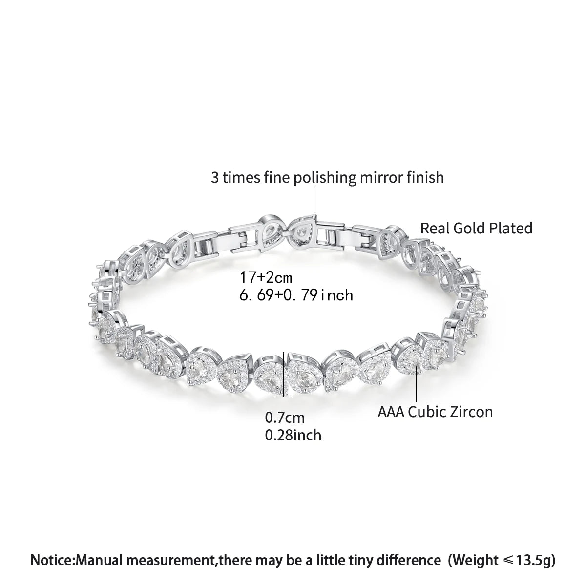 CZCITY New Design Luxury Wedding Bridal Ladies Elegant Bracelet Delicate Cute Girls Hand Bracelets Anniversary Jewelry