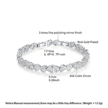 CZCITY New Design Luxury Wedding Bridal Ladies Elegant Bracelet Delicate Cute Girls Hand Bracelets Anniversary Jewelry