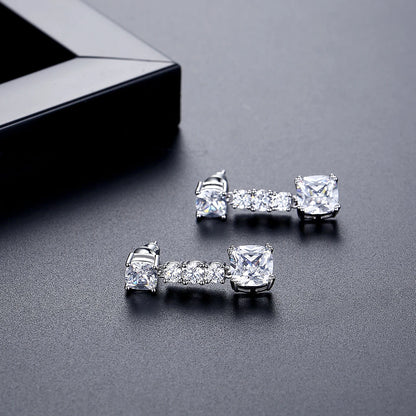 LUOTEEMI Elegant Women Cubic Zirconia Fashion Drop Earrings Ready to Ship CZ Jewelry for Women Low MOQ Free Shipping Earrings