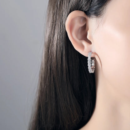Lady Earing Jewelry New Fashion Large Geometric Bling Out Big Circle Woman Huggie Hoop Earring