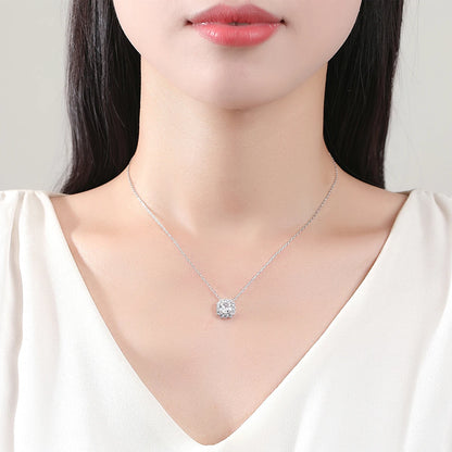 CZCITY New Brass Jewelry Wholesale Elegant Fashion Trendy Vintage Square Pendant Rhodium Cubic Zirconia Necklaces