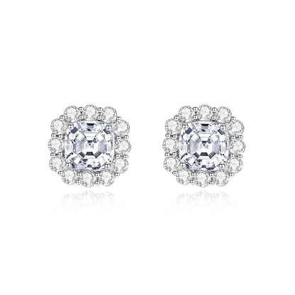 CZCITY Luxury Woman Trendy Elegant Popular Earring Zirconia Quadrate Engagement Wedding Jewelry Stud Earrings