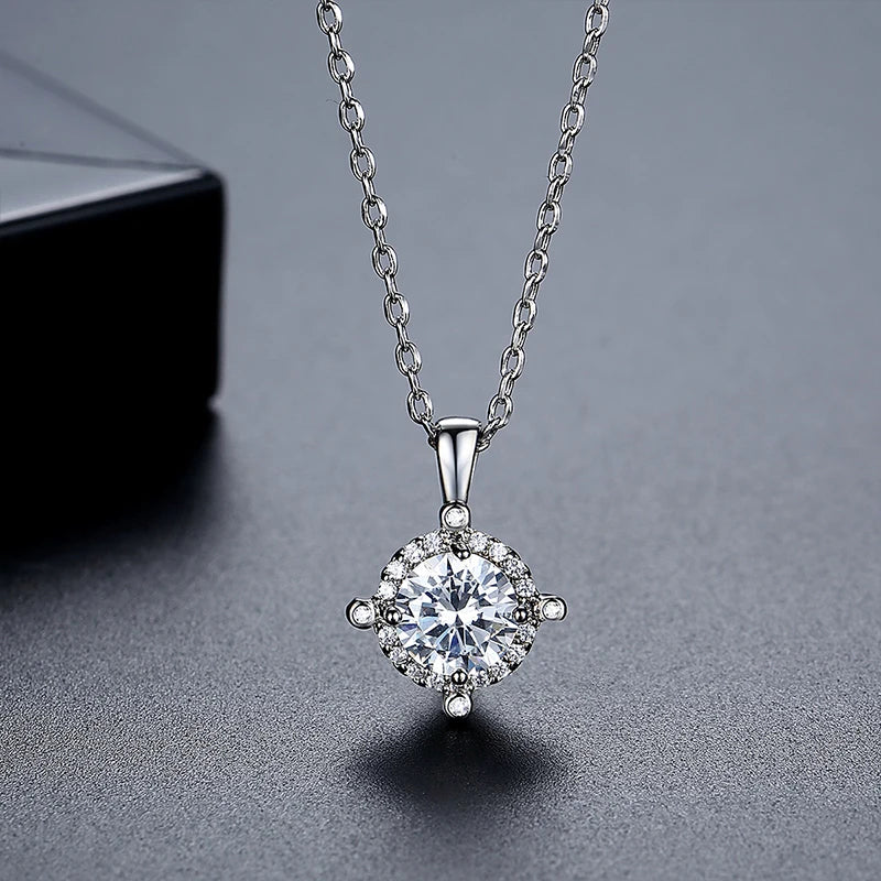 LUOTEEMI Classic Design Delicate Women Brass Cooper Alloy Zircon Stone Pendants Daily Wear High Quality Jewelry Necklace