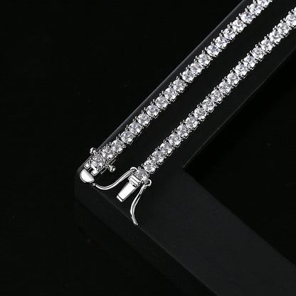 Women Copper 2021 Gold Plated Fashion Trendy Trending Mens Luxury Jewelry 4mm CZ Tennis Bracelet