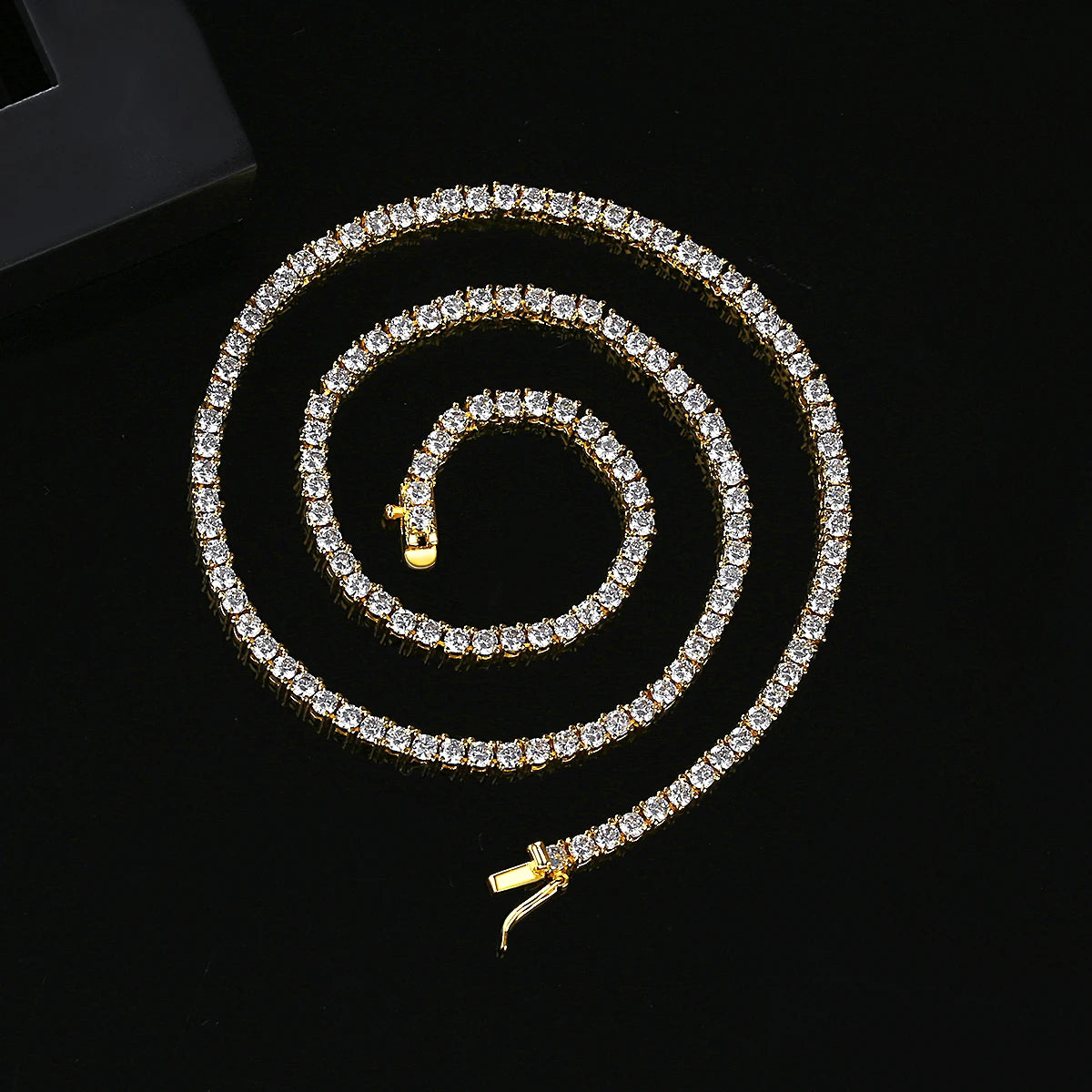 Trendy Luxury Women 18K Gold Plated Hiphop 3MM Cubic Zirconia Tennis Ice Out Hip Hop Bracelet for Men