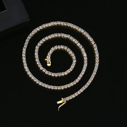 Trendy Luxury Women 18K Gold Plated Hiphop 3MM Cubic Zirconia Tennis Ice Out Hip Hop Bracelet for Men