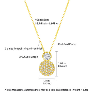 LUOTEEMI New Classic Design Korean Trendy Tiny Zircon CZ Paved Girls Ball Jewelry Link Chain Pendant Necklace for Girls