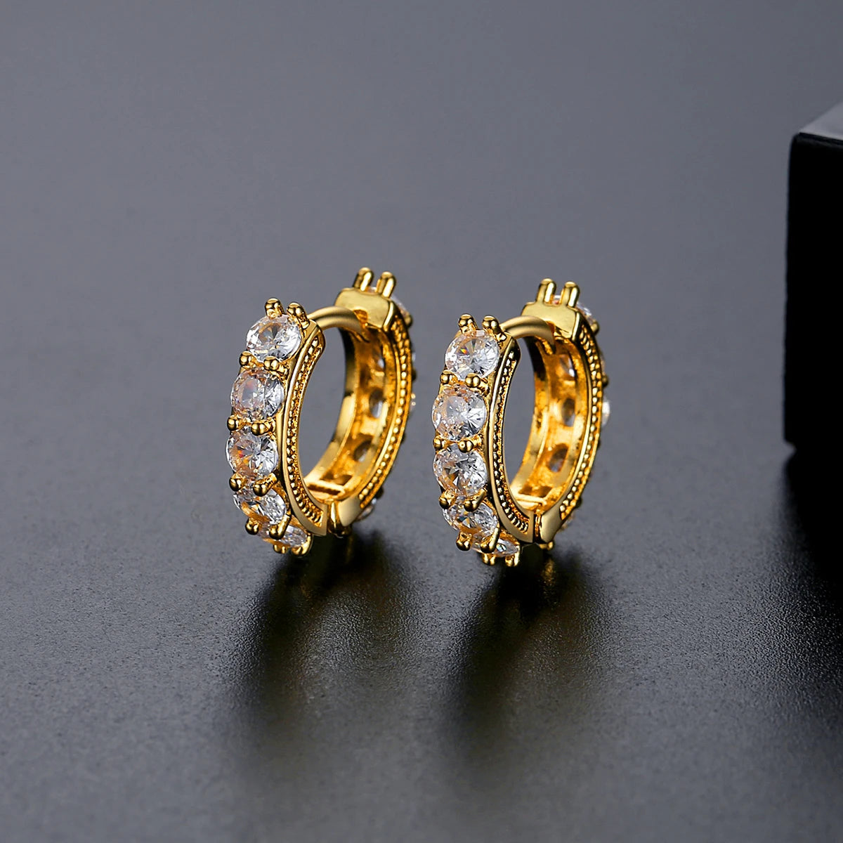 CZCITY Earring Cubic Zirconia Woman Jewelry Zircon Fashion Cute Lady Elegant Wholesale Small Round Earings