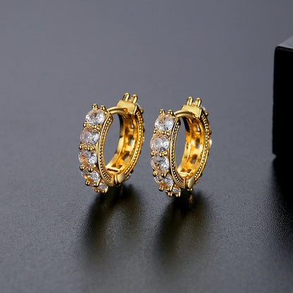 CZCITY Earring Cubic Zirconia Woman Jewelry Zircon Fashion Cute Lady Elegant Wholesale Small Round Earings