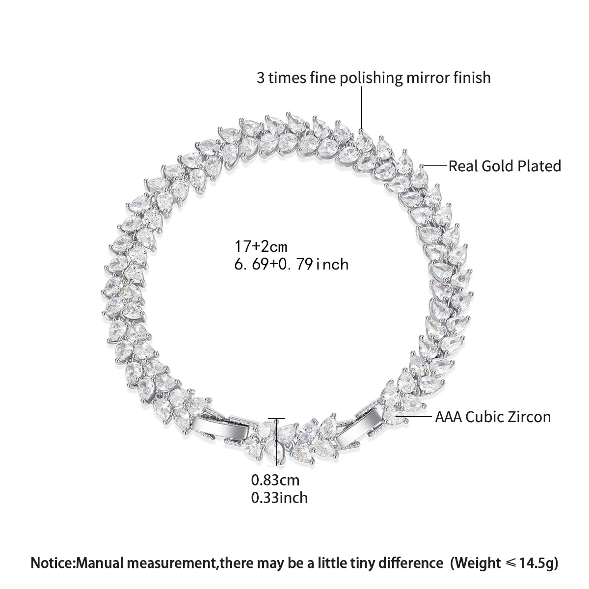 CZCITY New Come Luxury Wedding Bridal Ladies Bracelet Cute Water Drop Delicate Cute Girls Hand Bracelets Hand Jewelry