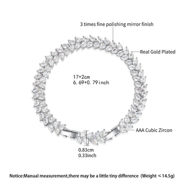 CZCITY New Come Luxury Wedding Bridal Ladies Bracelet Cute Water Drop Delicate Cute Girls Hand Bracelets Hand Jewelry