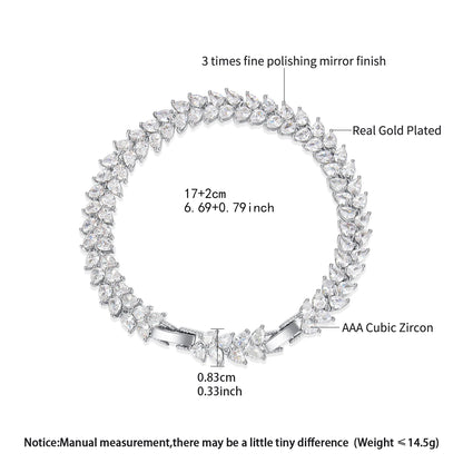 CZCITY New Come Luxury Wedding Bridal Ladies Bracelet Cute Water Drop Delicate Cute Girls Hand Bracelets Hand Jewelry
