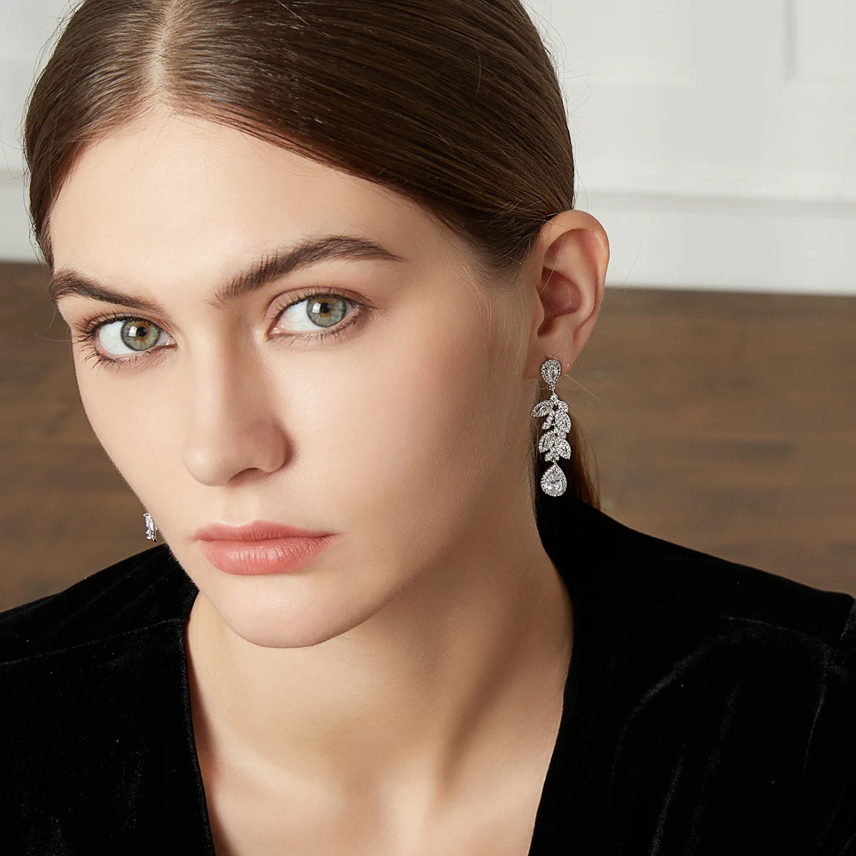 Cubic Zirconia Zircon Drop Woman Statement Fashion  Earing for Wedding Bridal Earring