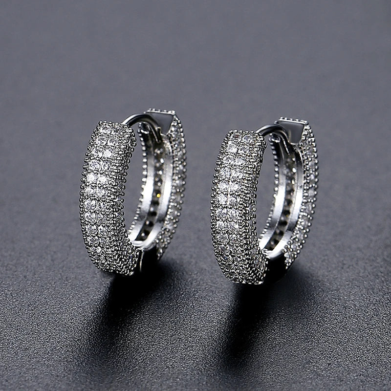 CZCITY Hiphop Hoop Earing Brazilian Dainty Designer Zirconia European Earring for Man and Women Punk Huggies